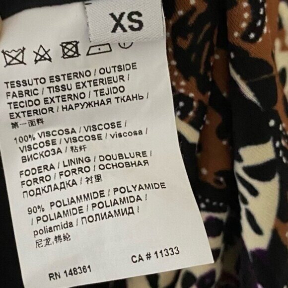 PINKO V Neck Puff Sleeve Viscose Salsa Long Sleeve Night Out Date Dress Sz XS • - Picture 8 of 12